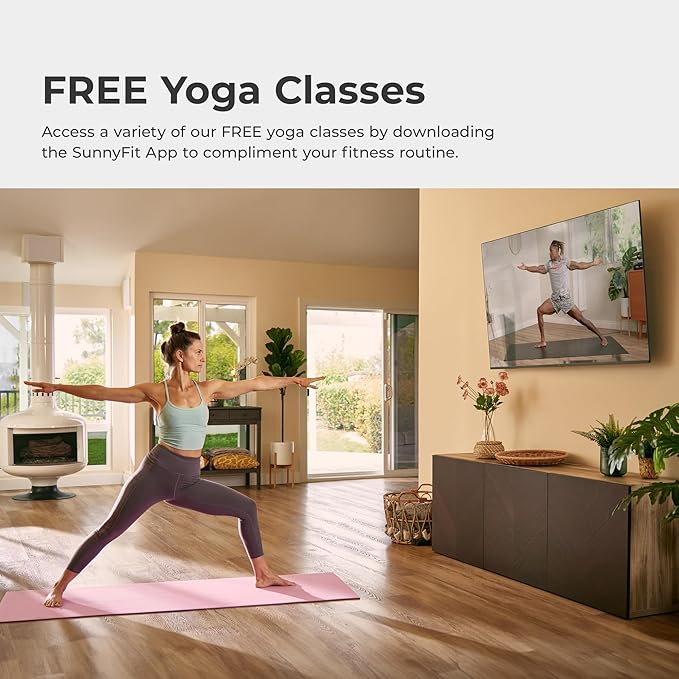 Sunny Health & Fitness Non-Slip Yoga Mat – Durable, Anti-Tear, Lightweight, Cushioned Support for Yoga, Pilates, Stretching Exercises, Meditation and Floor Workouts | Multiple Sizes & Colors - Bloomnest