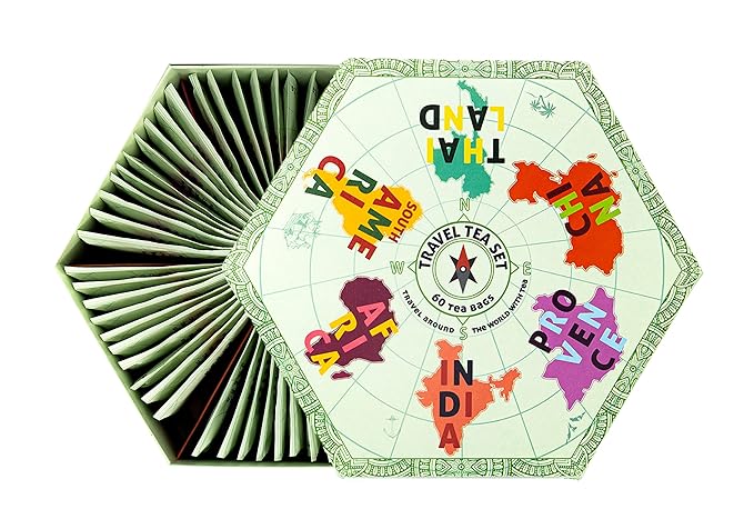 ACORUS Travel Tea Set | Round-The-World Trip of Your Dreams with Selection of Teas You Have Never Tasted Before | Assorted Tea Gift Set | Herbal and Fruit Variety Pack | 60 Tea Bags - Bloomnest