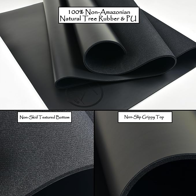 Tatago Hot Yoga Mat Non Slip-Professional Grade Natural Rubber Yoga Mat, Pliates Mat, Stretching Mat or exercise mats for home workout. Nonslip for Hot and Sweaty Classes. Includes Yoga Strap for Carrying and Stretching too. - Bloomnest