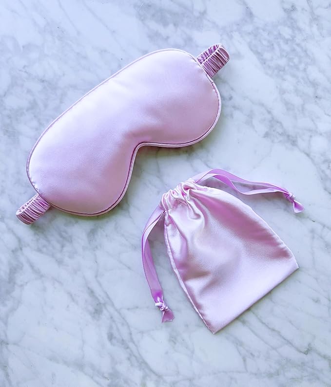 Silk Eye Mask for Sleeping - Satin Eye Cover with Silk Storage Bag Purple - Bloomnest