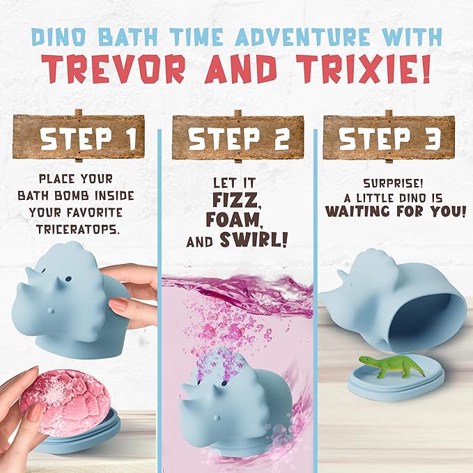 All Natural Bath Bombs for Kids with Surprise Toys Inside with Child Safe Dino Diffusers- 12 Pack Organic Dinosaur Bath Bombs with Toys Inside - Dino Bath Bomb for Kids - Bloomnest