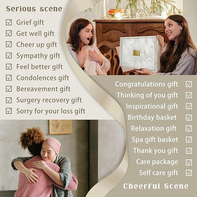 Care Package for Women,12PC Get Well Gifts for Women After Surgery,Birthday,Get Well Soon,Grief,Sympathy Gifts,Condolences (white) - Bloomnest