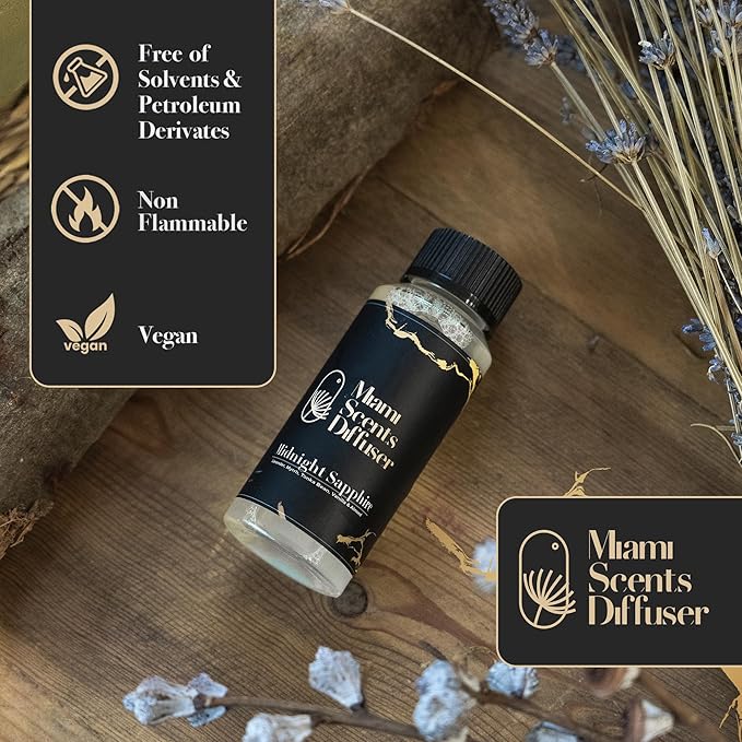 Midnight Sapphire Scent Inspired by The New York Palace Hotel 4 FlOz - 120ml Essential Oils Aroma for Home Office Diffuser Luxury Fragance Refill Aromatherapy Fresh Blend of Lavender, Vanilla & Almond - Bloomnest