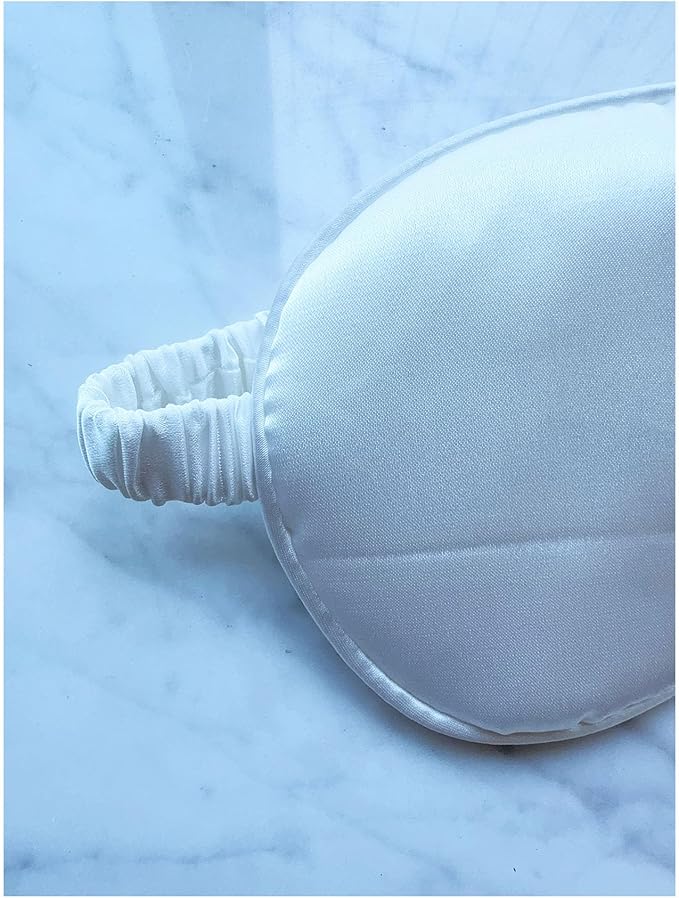 Silk Eye Mask for Sleeping - Satin Eye Cover with Silk Storage Bag White - Bloomnest