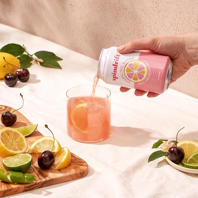 Spindrift Pink Lemonade Can 12 Ounce (Pack of 24) - Bloomnest