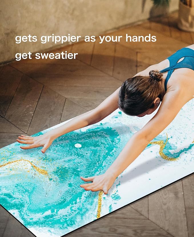Non Slip Yoga Mat TPE Workout Mat for Men Women, Thick Workout Mat with Carrying Strap, Fitness Mats for Exercise, Yoga, Fitness, Pilates, Floor Workouts (72" x 24" x 6mm) - Bloomnest