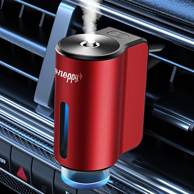 Car Air Freshener Diffuser,Smart Car Aroma Diffuser Air Freshener Spray Automatic with 10PCS Cologne Aromatherapy Oil (red) - Bloomnest