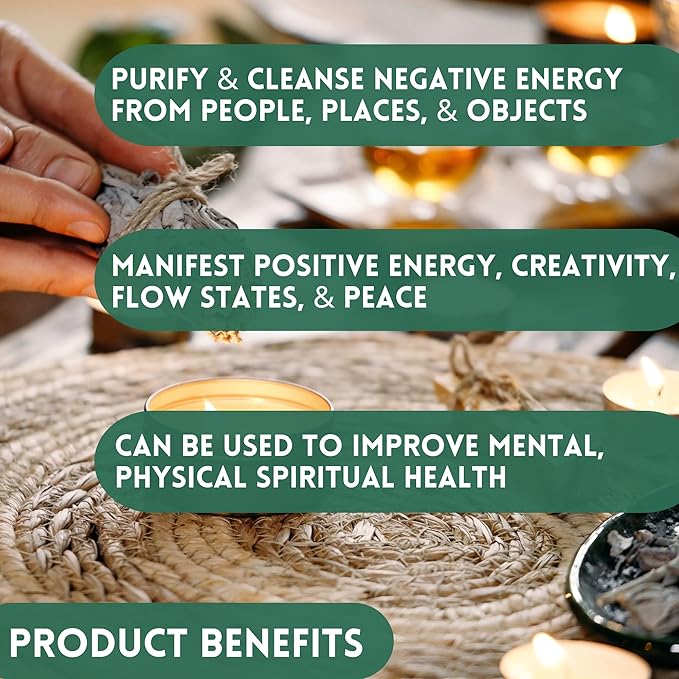 Ancient VEDA Sage Smudge Kit | Cedar, Sweetgrass, & Palo Santo Sticks Smudging Kit for Meditation, Yoga, Reiki, Home Cleansing, & Aromatherapy (Starter Kit, Cedar Sage)