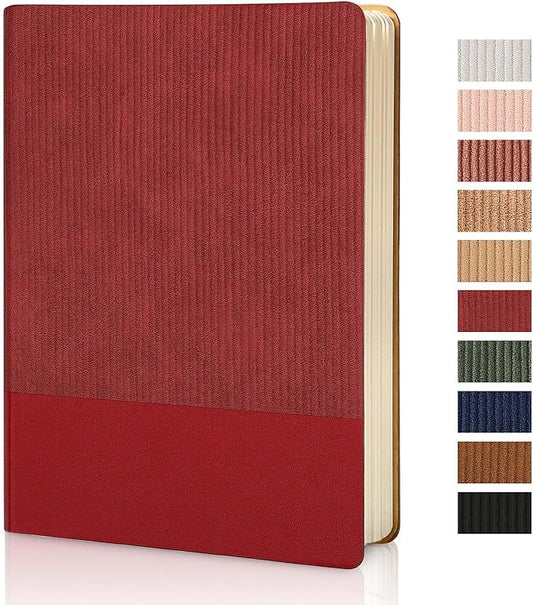 Lined Journal Notebook for Work College Ruled Note Book 5.79"x8.27" A5 PU Leather Daily Journaling 216 Pages for Women Men Writing Home School Supplies Business (Red) - Bloomnest