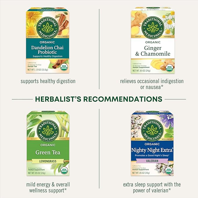 Traditional Medicinals Tea, Organic Chamomile & Lavender, Stress Relief, 48 Tea Bags - Bloomnest