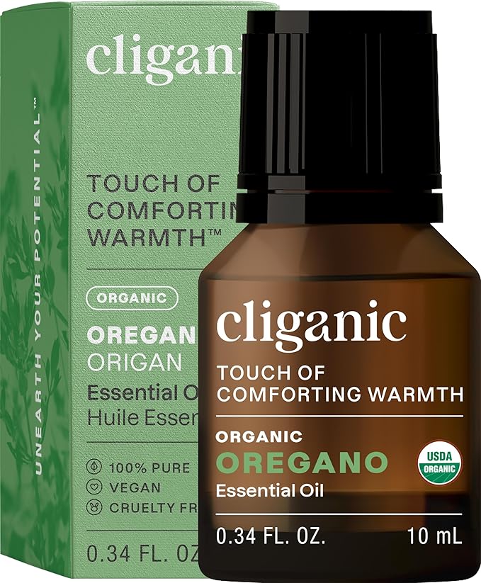 Cliganic Organic Oregano Essential Oil, 100% Pure Natural for Aromatherapy | Non-GMO Verified (Packaging May Vary) Cliganic
