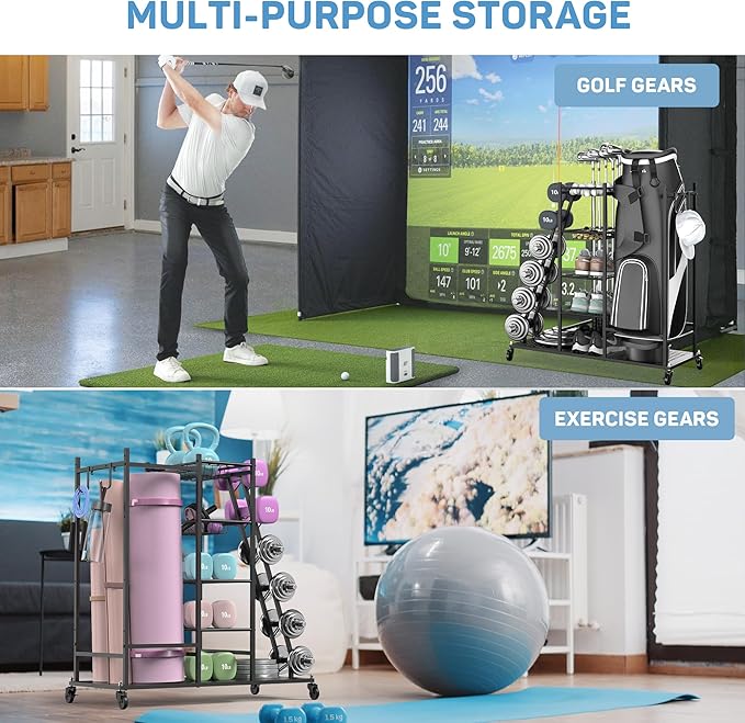 PLKOW Weight Rack for Dumbbells, Home Gym Storage for Dumbbells Yoga Mat Kettlebells, Yoga Mat Storage Rack for Garage, Home Gym - Bloomnest