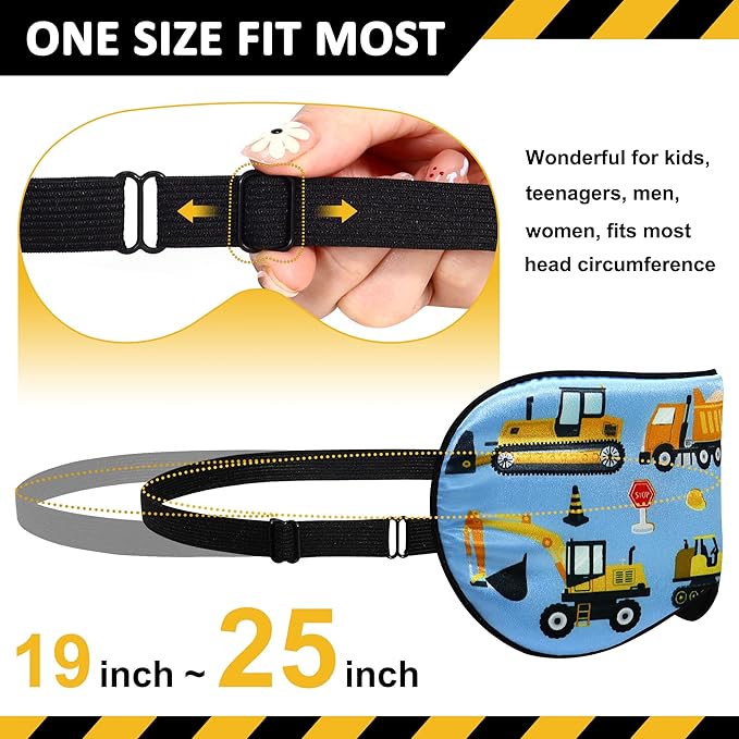 2 Pcs Sleep Mask,Construction Vehicles Masks with Adjustable Buckle for Sleeping,Soft Eye Masks for Sleep,Blackout Sleep Mask for Kids Teens Home Travel Party Game Eye Cover Blindfold - Bloomnest