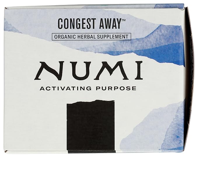Numi Organic Congest Away Herbal Tea – 16 Herbal Tea Bags – Caffeine Free Cooling Blend with Fennel Peppermint Ginger Cinnamon & Licorice for Soothing Respiratory Comfort - Bloomnest