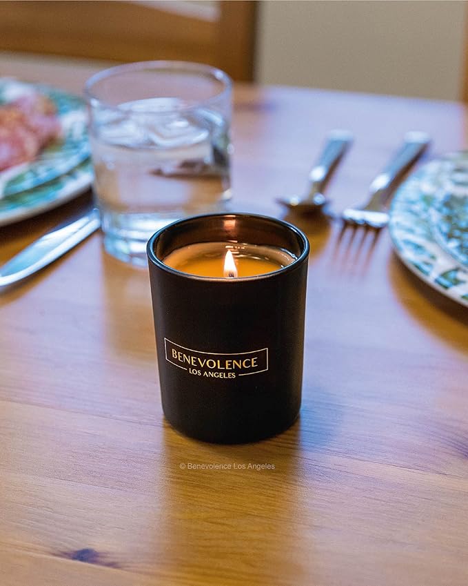 Benevolence LA Clearance Candles Bergamot & Jasmine Christmas Scented Candles | Soy Black Holiday Candle for Home | Gifts for Women and Men | Home Fragrance | Aromatherapy | 6oz - Bloomnest