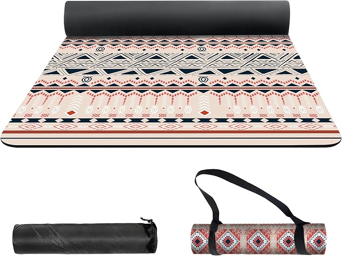 nuveti Yoga Mat Print Extra Thick TPE Non Slip Fitness Exercise Mat with Carrying Bag,72"x24" Extra Thick 6MM Exercise & Workout Mat for Yoga, Pilates Fitness and Floor Exercises - Bloomnest