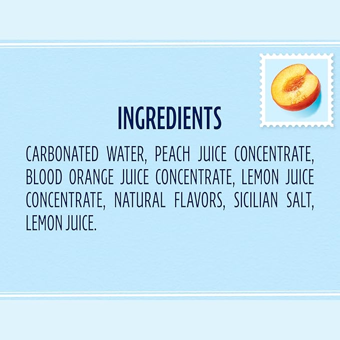 Sanpellegrino CIAO Peach Sparkling Water, Low-Calorie Italian Sparkling Water with Real Fruit Juices, 0g Added Sugar, 24-Pack - Bloomnest
