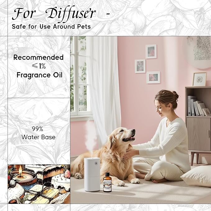 HIQILI Vanilla Cream Cake Fragrance Oil for Diffusers, Candle & Soap Making, Add to Aromatic Air Freshener Spray, Premium Grade - 1Fl Oz - Bloomnest