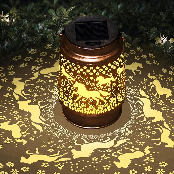 Horse Lover Solar Light Gift for Mom Grandma Women Sister, Hanging Image Horse Lights, Yard Corridor Garden Decor, Mother's Day Horse Gifts, Thanksgiving Day, Christmas Day, Birthday - Bloomnest