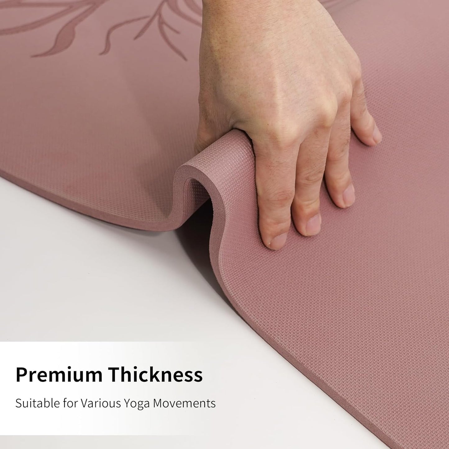 HAHE Yoga Mat Thick (8MM,1/3"), Eco-Friendly POE Non Slip Yoga Mat, High Rebound & Shock Absorption, Anti-Tear & Sweat-Resistant for Yoga, Fitness, Home, Workouts, Large Pilates Mats 72"x24" with Carrying Strap