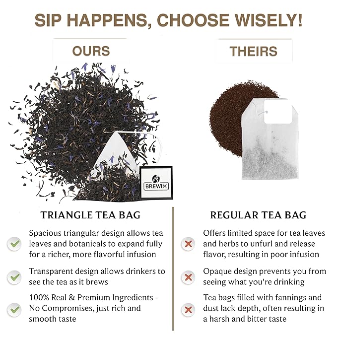 BREWIX, Vanilla Caramel Dessert Tea (25 Pyramid Black Tea Bags) | Naturally Flavored, Caffeinated & Sugar-Free | A Cozy & Indulgent Brew for Anytime Cravings - Bloomnest