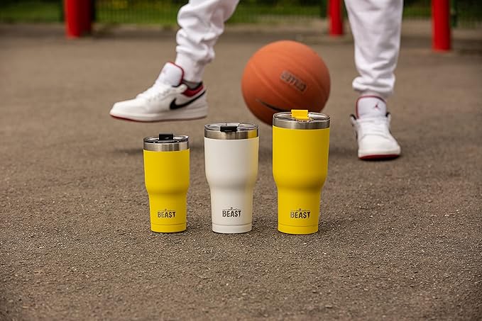 Beast 20 oz Tumbler Stainless Steel Vacuum Insulated Coffee Ice Cup Double Wall Travel Flask (Lemon) - Bloomnest