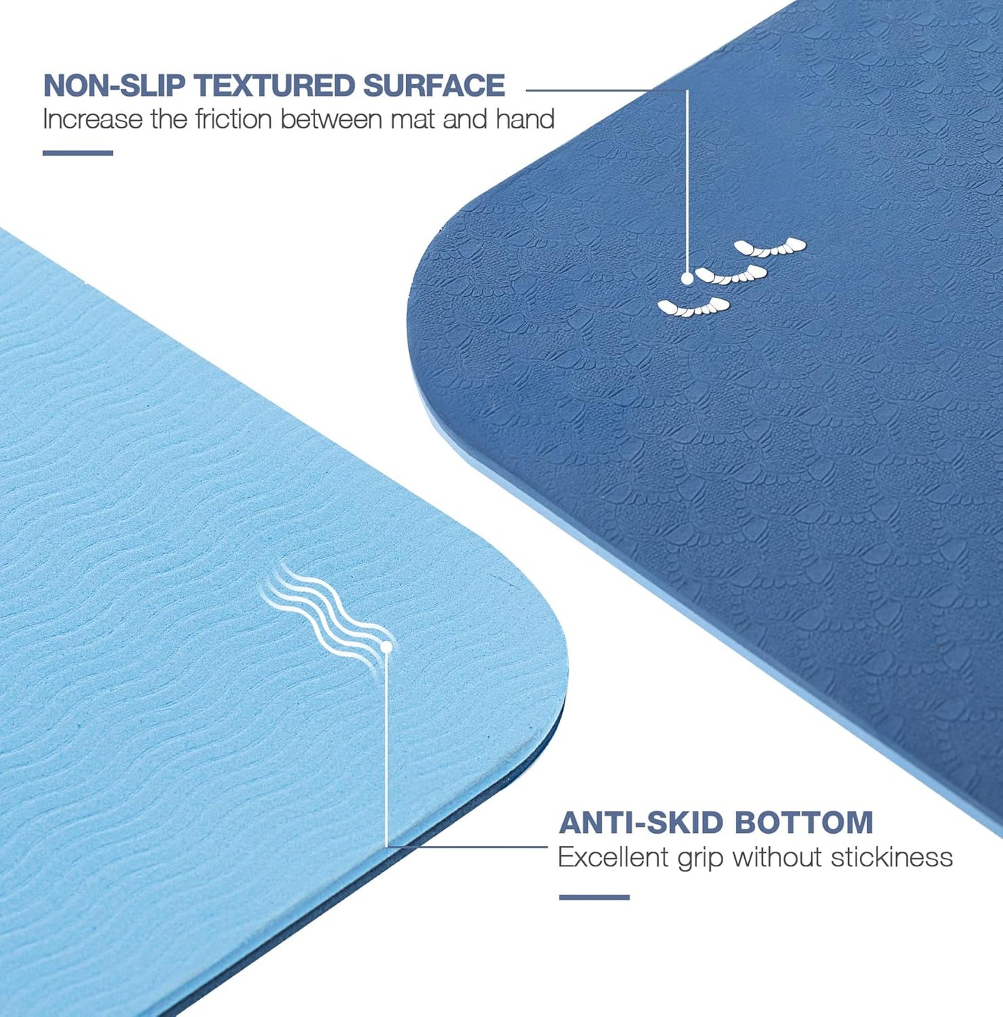 UMINEUX Yoga Mat Extra Thick 1/3'' & 2/5" Non Slip Yoga Mats for Women Eco Friendly TPE Fitness Exercise Mat with Carrying Sling & Storage Bag