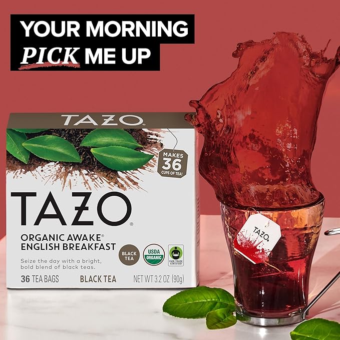 TAZO Organic Awake English Breakfast Black Tea Bags, 144 Total Tea Bags (36ct - Pack of 4) - Bloomnest