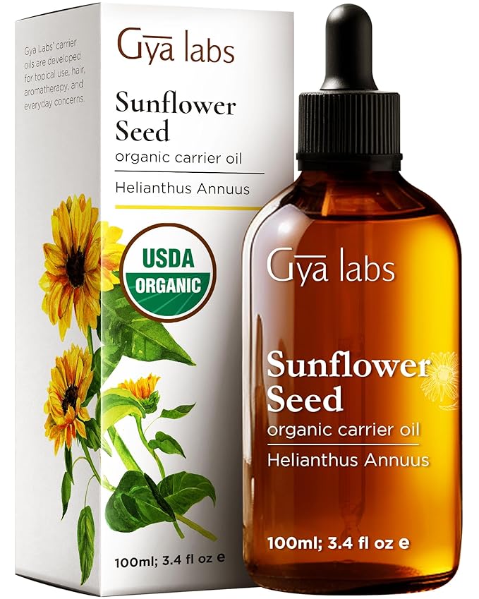 Gya Labs Sunflower Carrier Oil - 3.4 Fl Oz - for Hair, Skin, Face, Scalp & Body Massage - Bloomnest