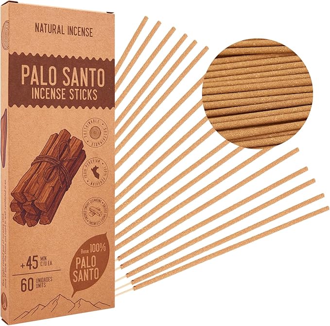 Palo Santo Incense Sticks - Total 60 Insence-Sticks - Natural Scent for Meditation & Space Cleansing Mosfantal