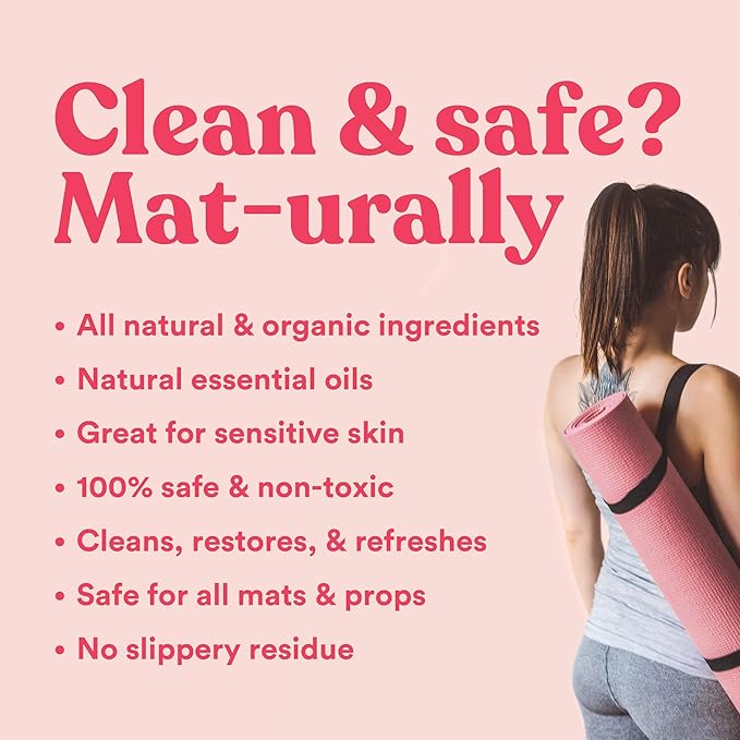 ASUTRA Yoga Mat Cleaner Spray (Soothing Sweet Rose), 4 fl oz - No Slippery Residue, Organic Essential Oils, Deep-Cleansing for Fitness Gear & Gym Equipment, Microfiber Towel Included - Bloomnest