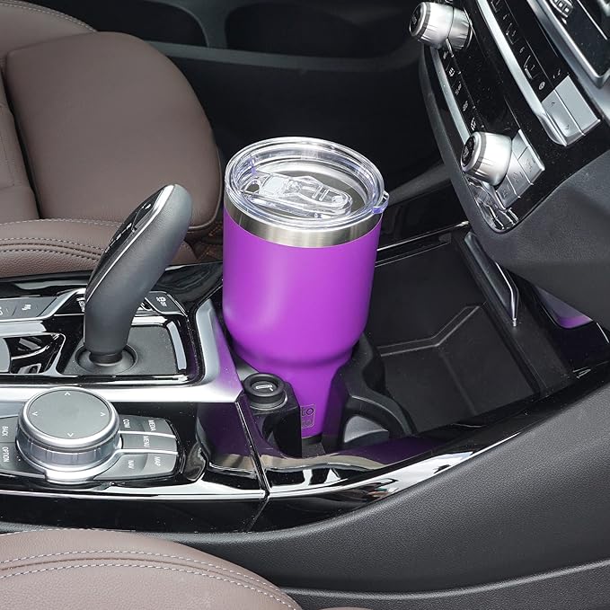 WETOWETO 30oz Tumbler, Stainless Steel Vacuum Insulated Water Coffee Tumbler Cup, Double Wall Powder Coated Spill-Proof Travel Mug Thermal Cup for Home Outdoor (Purple, 1 Pack) - Bloomnest