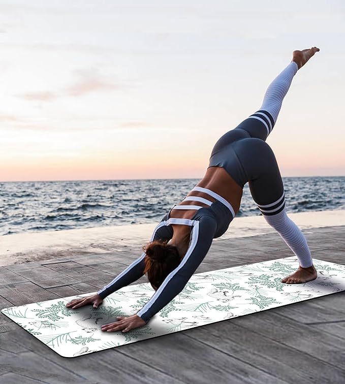 Non Slip Yoga Mat TPE Workout Mat for Men Women, Thick Workout Mat with Carrying Strap, Fitness Mats for Exercise, Yoga, Fitness, Pilates, Floor Workouts (72" x 24" x 6mm) - Bloomnest