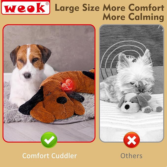 Puppy Heartbeat Toy for Separation Anxiety Relief, Heartbeat Stuffed Animal Anxiety Calming Behavioral Aid Plush Toy for Dogs Cats Pets - Bloomnest