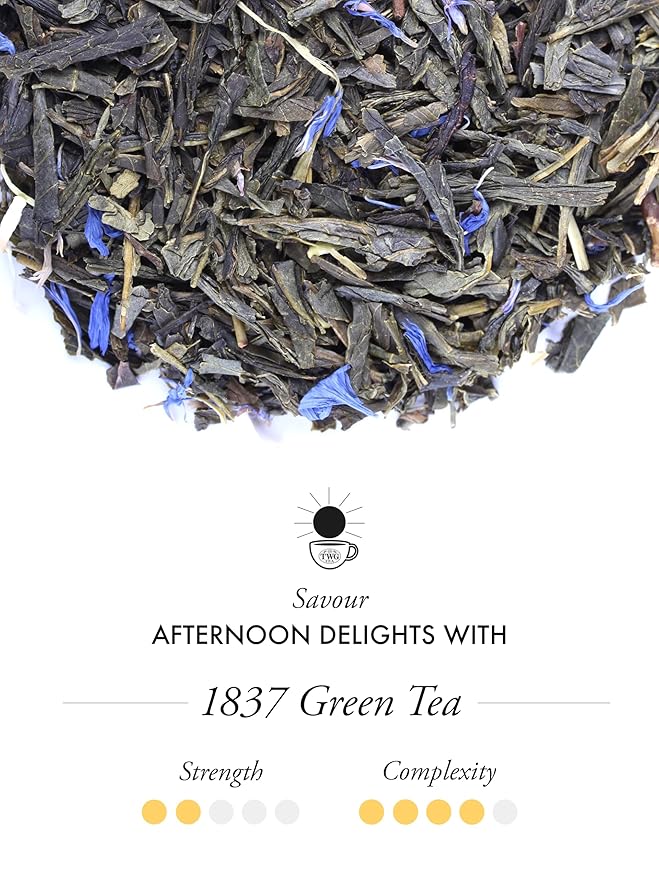 TWG Tea | 1837 Green Tea | Green Tea | Strawberry & Caramel | 15 Hand Sewn Cotton Tea Bags | Gift Set - Bloomnest