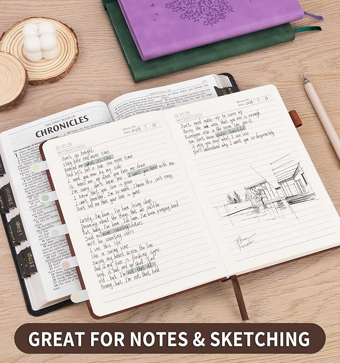Lined Journal Notebook for Women Men, A5 Hardcover Leather Journals for Writing, 200 Pages Thick Paper, Daily Journal Notebook for Work, School, Note Taking, Business, Travel, College Ruled - Bloomnest