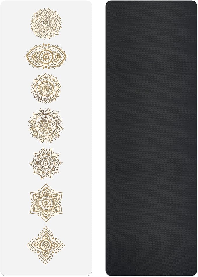 Non Slip Yoga Mat TPE Workout Mat for Men Women, Thick Workout Mat with Carrying Strap, Fitness Mats for Exercise, Yoga, Fitness, Pilates, Floor Workouts (72" x 24" x 6mm) - Bloomnest