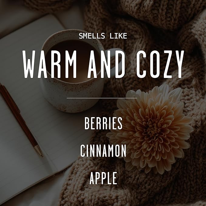 Christmas Candles, Fall Candles, Warm and Cozy' Soy Candle I Berries, Apple & Cinnamon I Infused w/Essential Oils I Warm n Cozy Home Decor I Winter and Holiday Candle I 50Hr Burn I USA Made - Bloomnest