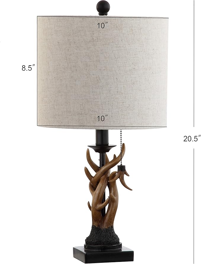 Jonathan Y JYL1031A Gaston 20.5" Resin Mini LED Table Lamp, Farmhouse, Traditional, Cottage, Rustic, Office, Living Room, Family Room, Dining Room, Bedroom, Hallway, Foyer, Brown - Bloomnest