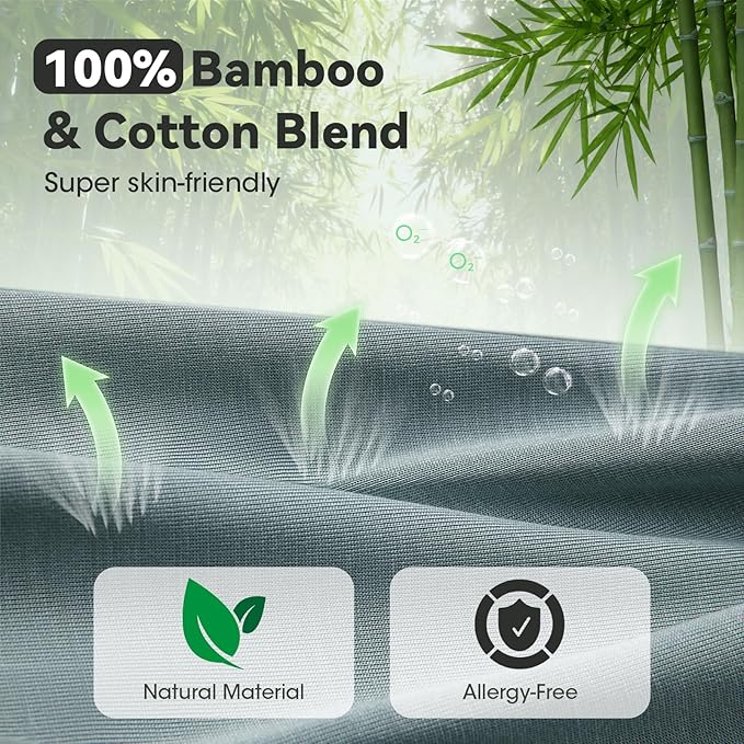 3D Bamboo Cotton Sleep Mask with Bluetooth 5.4 Headphone, Music Wireless Bluetooth Blackout Eye Mask for Side Sleepers, Earphones HD Speaker Microphone for Travel, Gifts for Women Men, Grey - Bloomnest