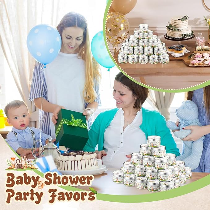 50 Pcs Baby Shower Party Favors Candles Lavender Scented Gender Reveal Gifts Bulk Candles for Favors Baby Shower Rustic Return Gifts(Forest Animals) - Bloomnest