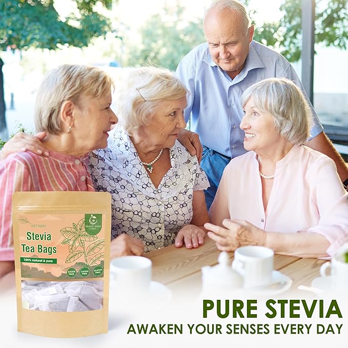 NHAT ANH FARM - Premium Stevia Tea Bags, 100 Stevia Tea Bags, 100% Natural Dried Leaves, Naturally Sweet Herbal Tea, Sugar-Free, Caffeine-Free, No Additives. - Bloomnest