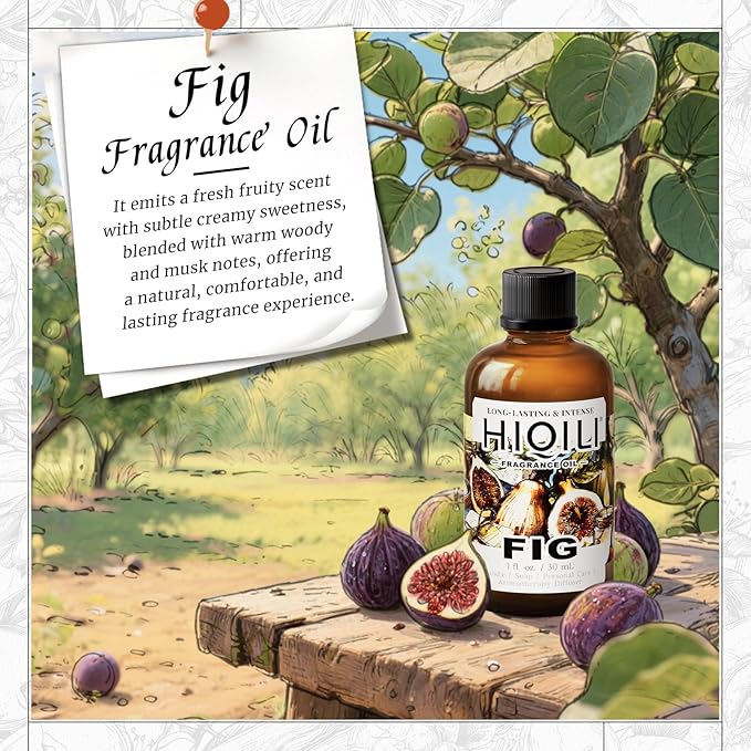 HIQILI Fig Fragrance Oil for Hotel Scent Diffuser, Candle & Soap Making Kit, Add to Skin Care, Bath & Body Products - 1 Fl Oz - Bloomnest