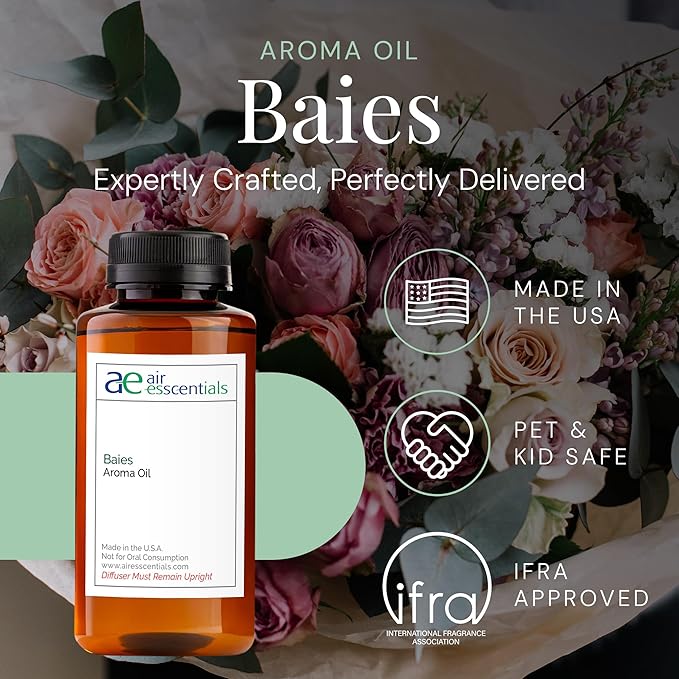 Baies Aroma Oil, Essential Oils Blend for Diffusers & Scent Machines, Floral Bouquet with Blackcurrant & Citrus Accents, Aromatherapy, Cold Air Diffuser Compatible, 300 mL - Bloomnest