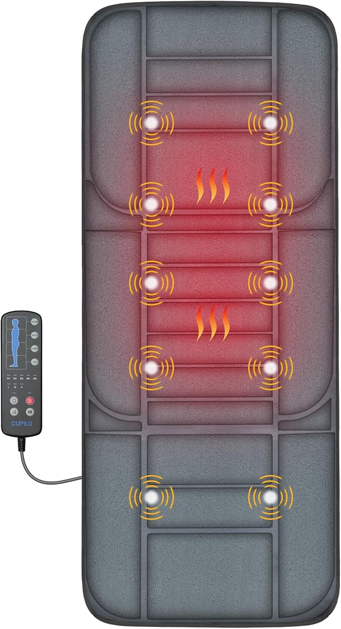 Massager Pad with Heat, Gifts for Women Men, Massage Mat Back Pain Relief, Back Massager with Heat for Lumbar, Leg, Long 53" - Bloomnest