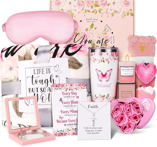 Fortuning's JDS 14PCS Christian Gifts for Women: Faith, Inspirational, Spiritual, Religious, Catholic, Baptism, Get Well Soon, Mother's Day Gifts for Mom, Wife, Girlfriend, Sister - Bloomnest