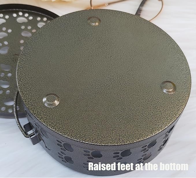 Mosquito Coil Holder, Portable Metal Mosquito Coil Burner, Mosquito Incense Holder with Handle for Home or Outdoor(Cat Paw Cutout Design) - Bloomnest