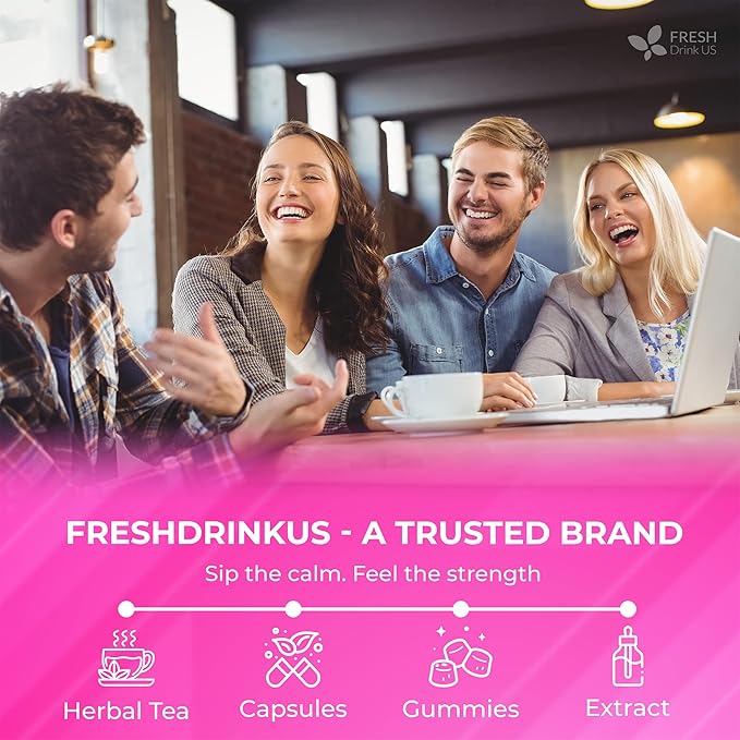 FreshDrinkUS, Premium Happy Belly Tea | 75 Tea Bags | Herbal Tea Blend with Soursop Leaves, Ginger, Fennel Seed, Lemon Balm, Cinnamon, Papaya Leaves & Rose Hip – Naturally Caffeine Free. Sugar Free - Bloomnest