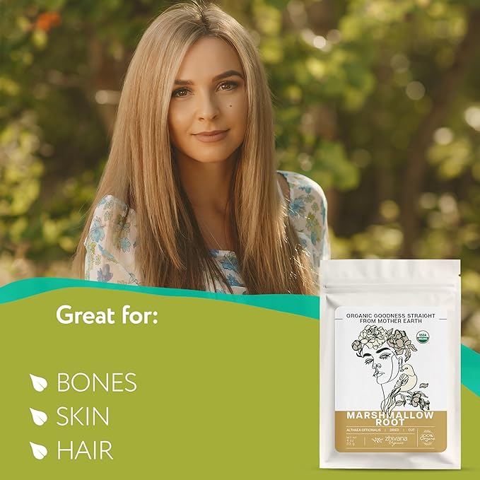 Marshmallow Root Tea (Althea Officinalis) – Organic Marshmallow Root – Throat Tea - Gut Lining, Digestion, Respiratory Health - Blood, Bones, Skin, Hair - Marshmellow Herb – 4 Ounces - Bloomnest