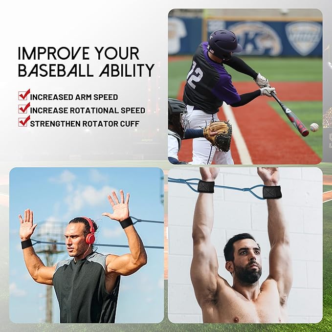 Baseball Softball Resistance Training Bands, Arm Strength, Pitching and Conditioning Equipment for Kids - Bloomnest